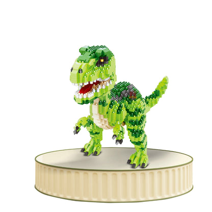 Velociraptor – Balody 16089 micro block set – assembled Velociraptor on a display stand