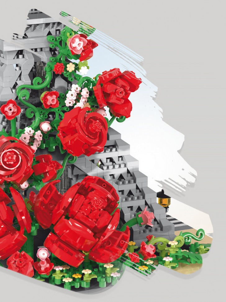 Balody 16409 Eiffel Tower with Roses – base and roses close-up