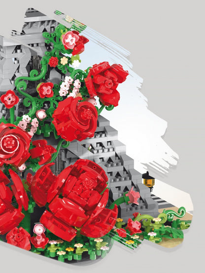 Balody 16409 Eiffel Tower with Roses – base and roses close-up