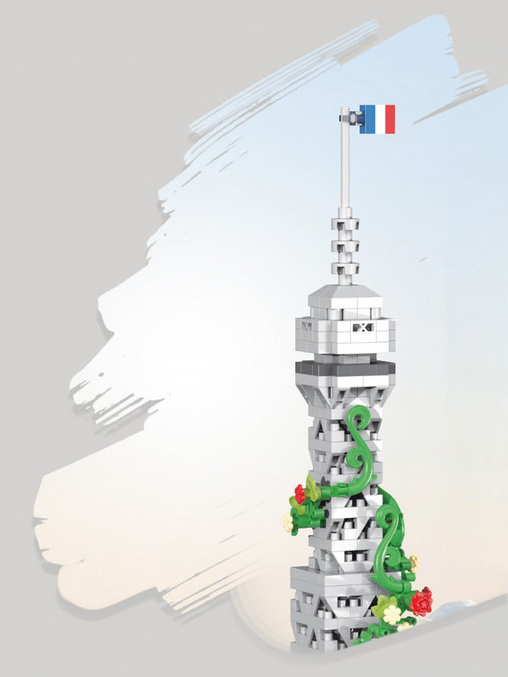 Balody 16409 Eiffel Tower with Roses – top section detail