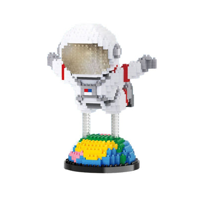 Floating Astronaut – Balody 18361 micro block set – assembled floating astronaut on its planet base