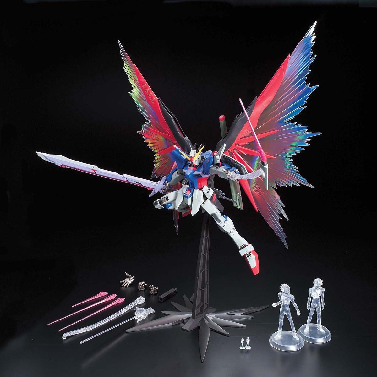 Bandai MG 1/100 Destiny Gundam Extreme Blast Mode – assembled with wings of light effect
