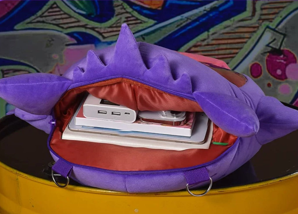 Gengar – bilibiliGoods Pokémon Super Happy UWA plush backpack – main compartment opened