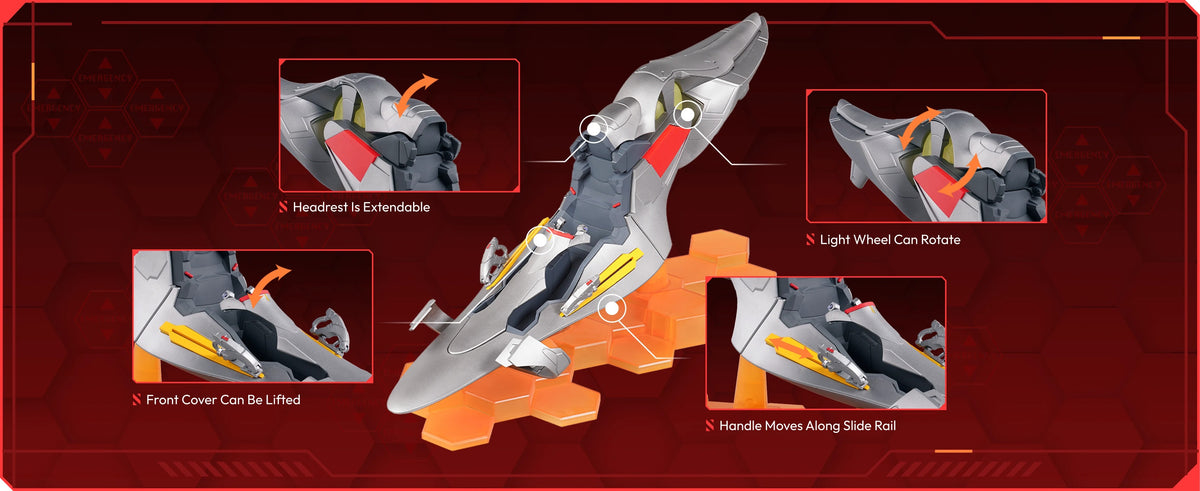 Asuka Shikinami Langley with Entry Plug Interior – Blokees Evangelion Fantastics Series EX-03 – Movable Design feature graphic: headrest, light wheel, front cover and handle slide rail