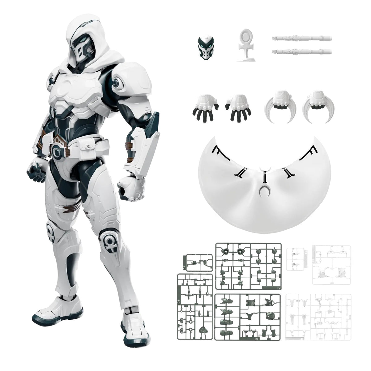 Moon Knight model kit – Blokees Marvel Champion Class 10 – figure with accessories, hands and parts