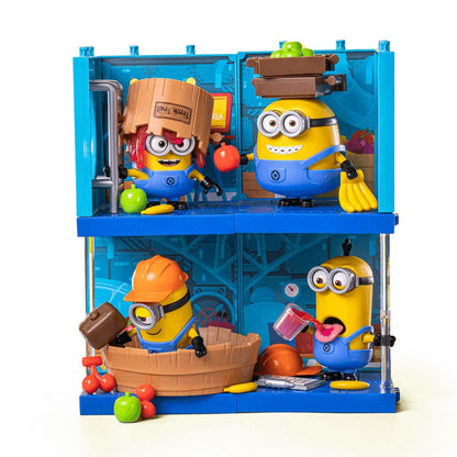 Otto (The Fruit Handler) – Blokees Minions preCOOL Jelly Factory – all four Jelly Factory characters with their connected scene panels