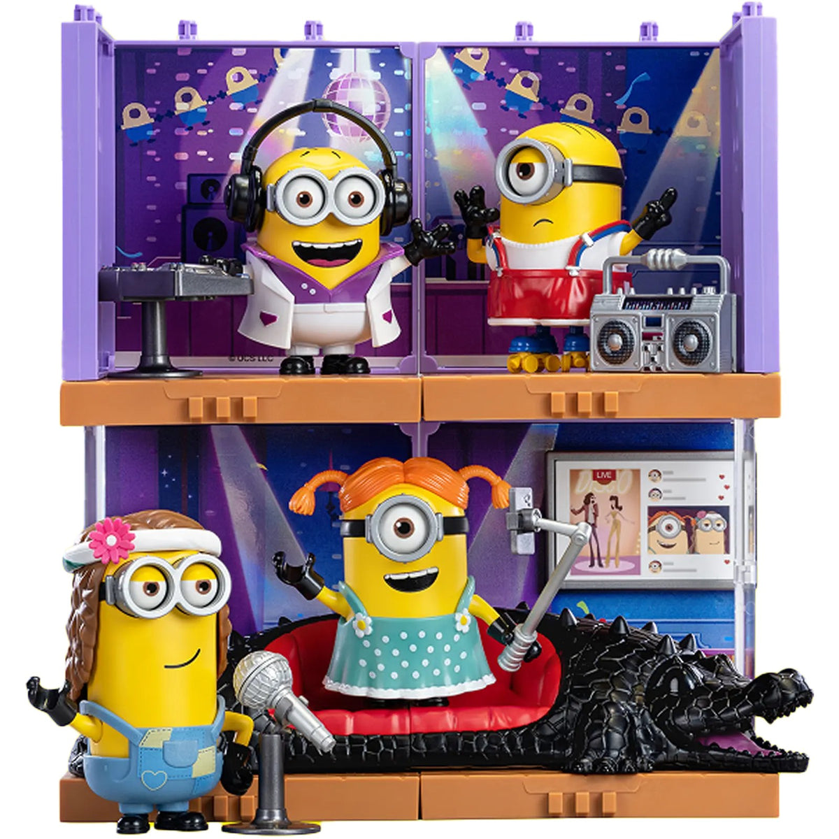 Stuart (Dancer) – Blokees Minions preCOOL Celebration Party – all four Celebration Party characters with their connected scene panels