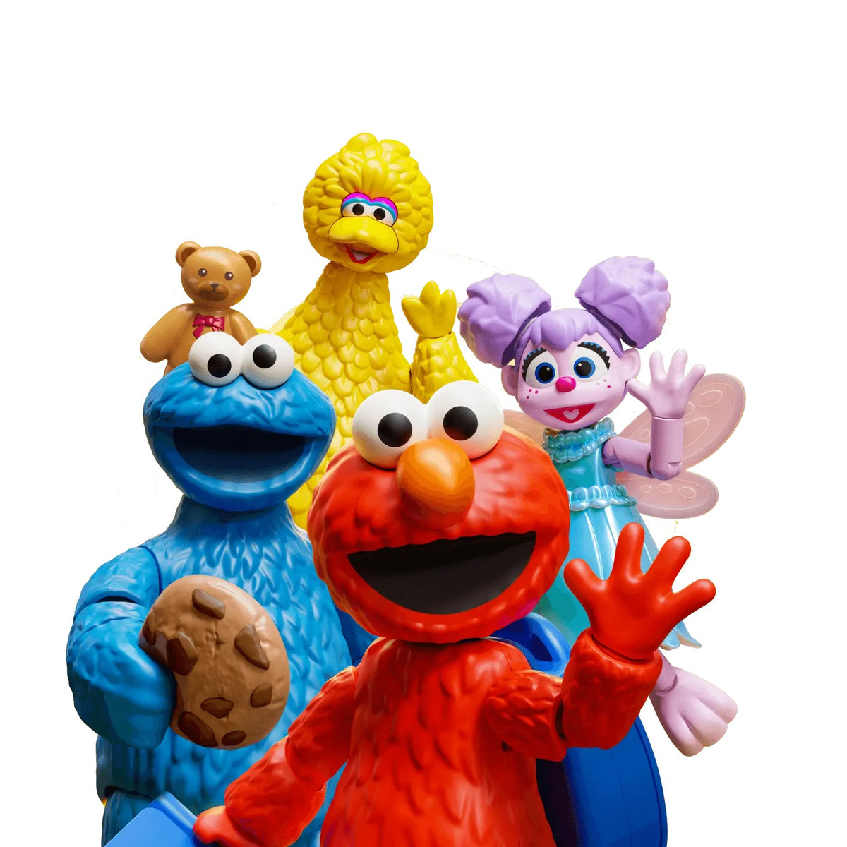 Elmo – Blokees Sesame Street preCOOL Series 01 – all four Sesame Street preCOOL Series 01 characters together