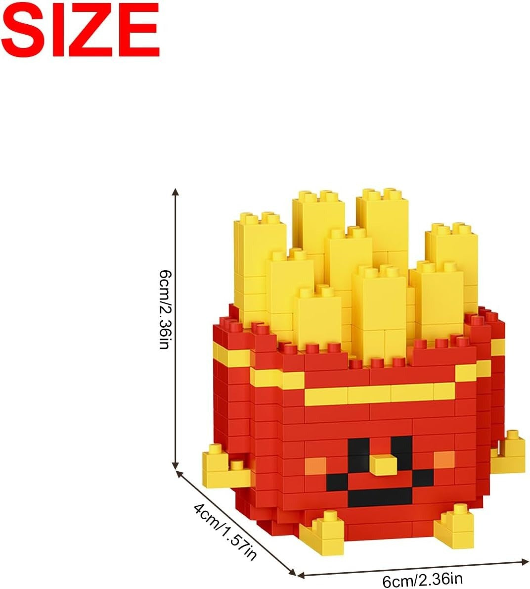 Fries – CLC 8924 micro block set – assembled model with dimensions