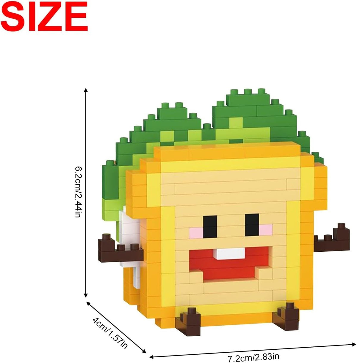 Sandwich – CLC 8928 micro block set – assembled model with dimensions