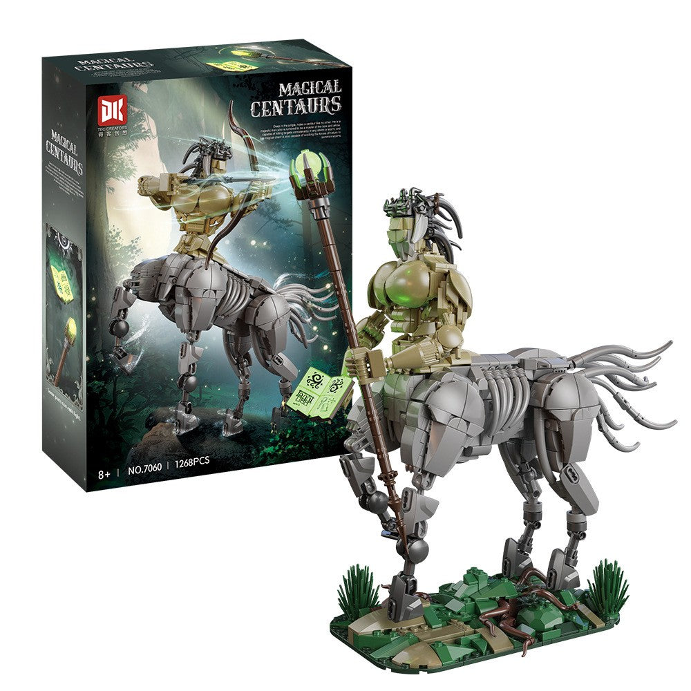 Magical Centaurs – DK 7060 building set – both centaur builds next to the retail box