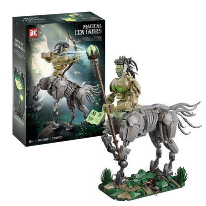 Magical Centaurs – DK 7060 building set – both centaur builds next to the retail box