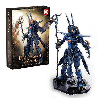 Desert Death Anubis Mech – DK 7061 building set – assembled Anubis mech next to its retail box