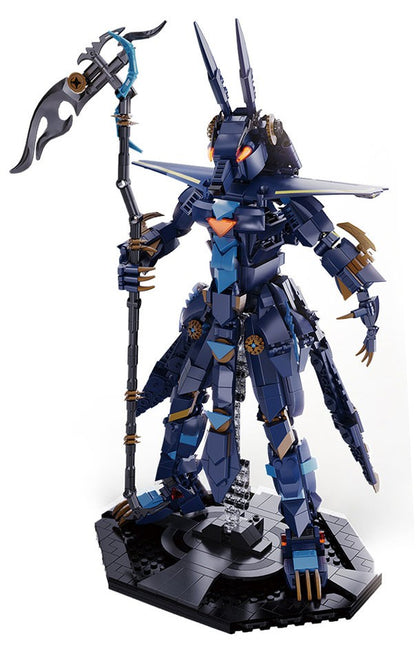 Desert Death Anubis Mech – DK 7061 building set – assembled model with staff on its base