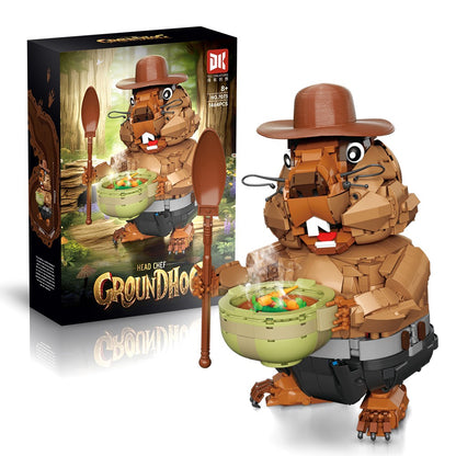 Head Chef Groundhog – DK 7073 building set – assembled groundhog next to the retail box