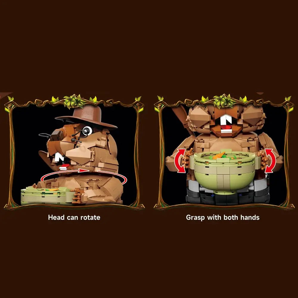 Head Chef Groundhog – DK 7073 building set – turning head and both hands holding the bowl