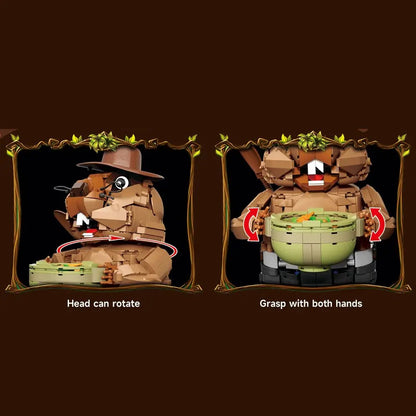 Head Chef Groundhog – DK 7073 building set – turning head and both hands holding the bowl