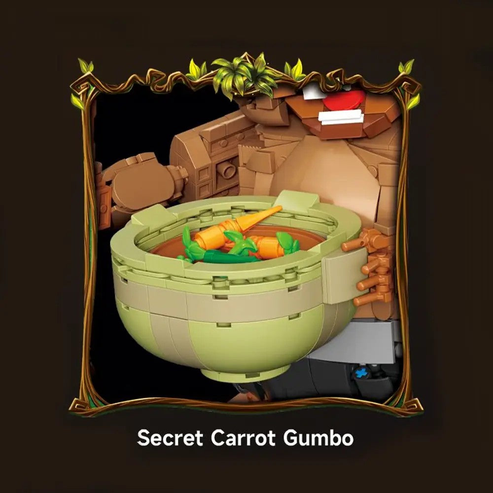 Head Chef Groundhog – DK 7073 building set – close-up of the bowl of carrot gumbo