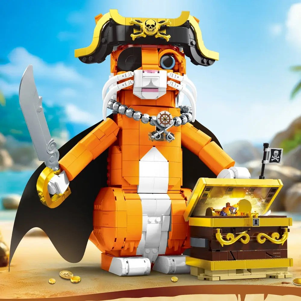 Pirate Cat – DK 7074 building set – assembled model on a beach setting