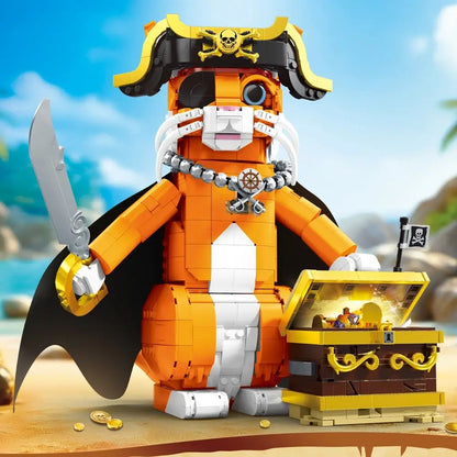 Pirate Cat – DK 7074 building set – assembled model on a beach setting