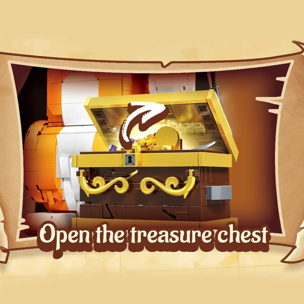 Pirate Cat – DK 7074 building set – opening treasure chest