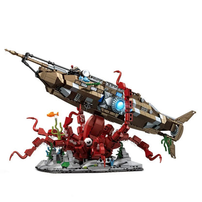 Nautilus Submarine – DK 7078 building set – assembled Nautilus submarine with giant octopus