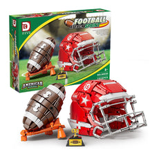 Football Attack Sprint – DK 80020 building set – assembled football and helmet next to the retail box
