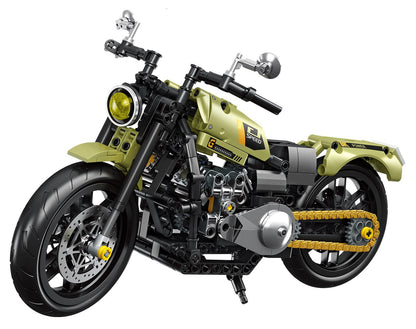 Green Motorcycle – Forange FC9303 building set – assembled green motorcycle