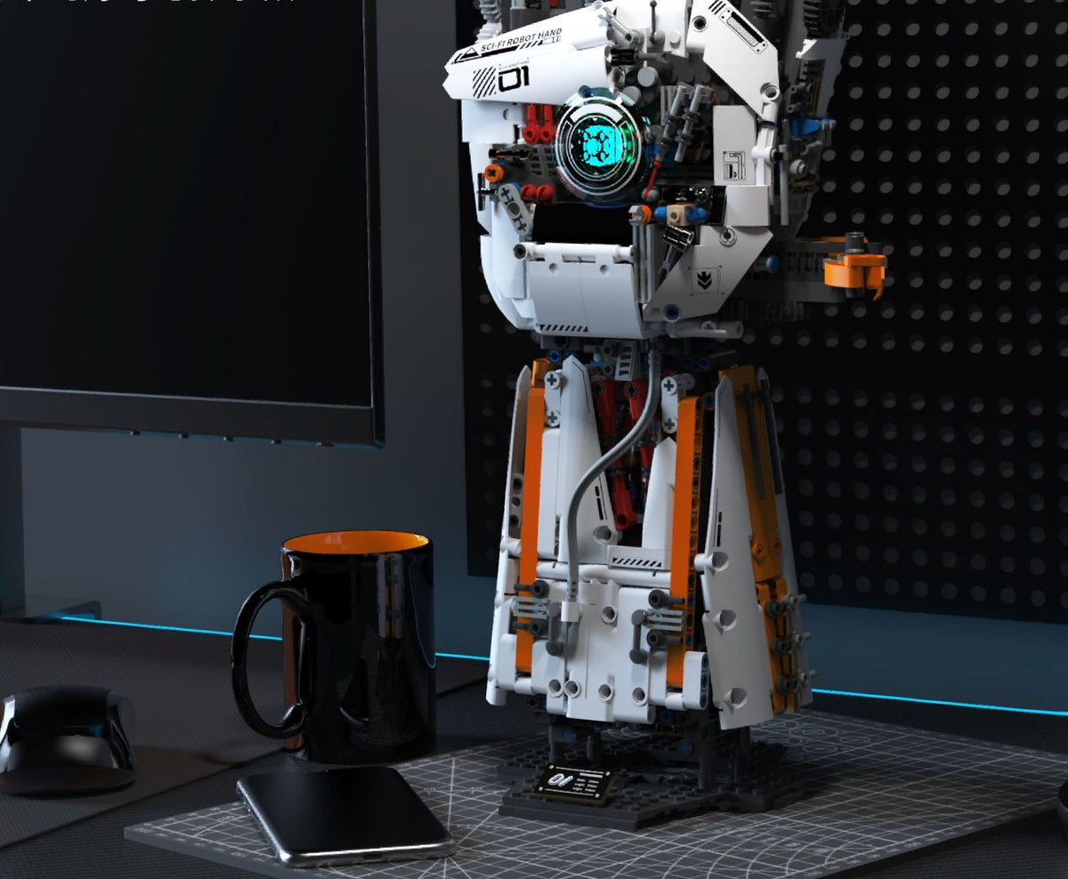 Programmable Robotic Hand – Huiji H1001 building set – assembled hand displayed on a desk