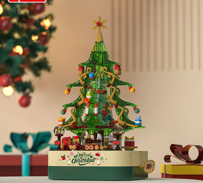 Musical Christmas Tree – JAKI JK1318 building set – assembled tree in a festive setting