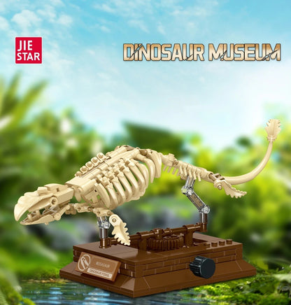 Mosasaurus Skeleton – JIESTAR 57037 building set – assembled skeleton in a museum display scene