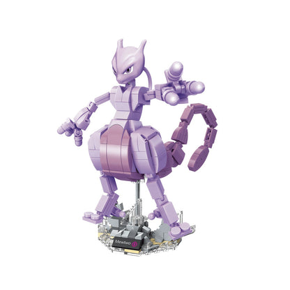 Mewtwo – Keeppley B0111 Pokémon building set – assembled model on its display base