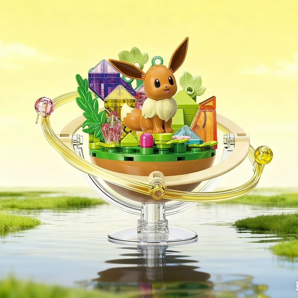 Keeppley Eevee Family Planet Pokémon building set – assembled model, key visual