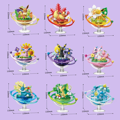 Keeppley Eevee Family Planet series size chart (approx. 12 × 11 cm each) – series overview, other models sold separately