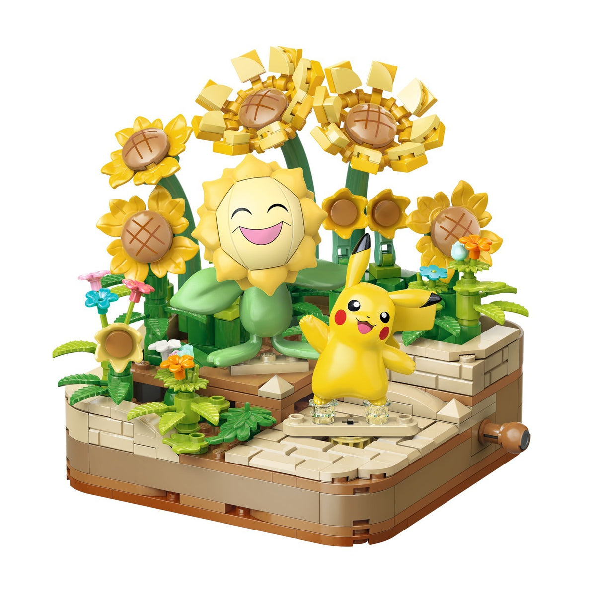 Pikachu and Sunflora – Keeppley K20245 Pokémon building set – assembled model