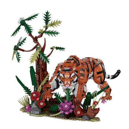 Tiger Jungle – Kqiboxxr KQ203 building set – tiger in the jungle on its base