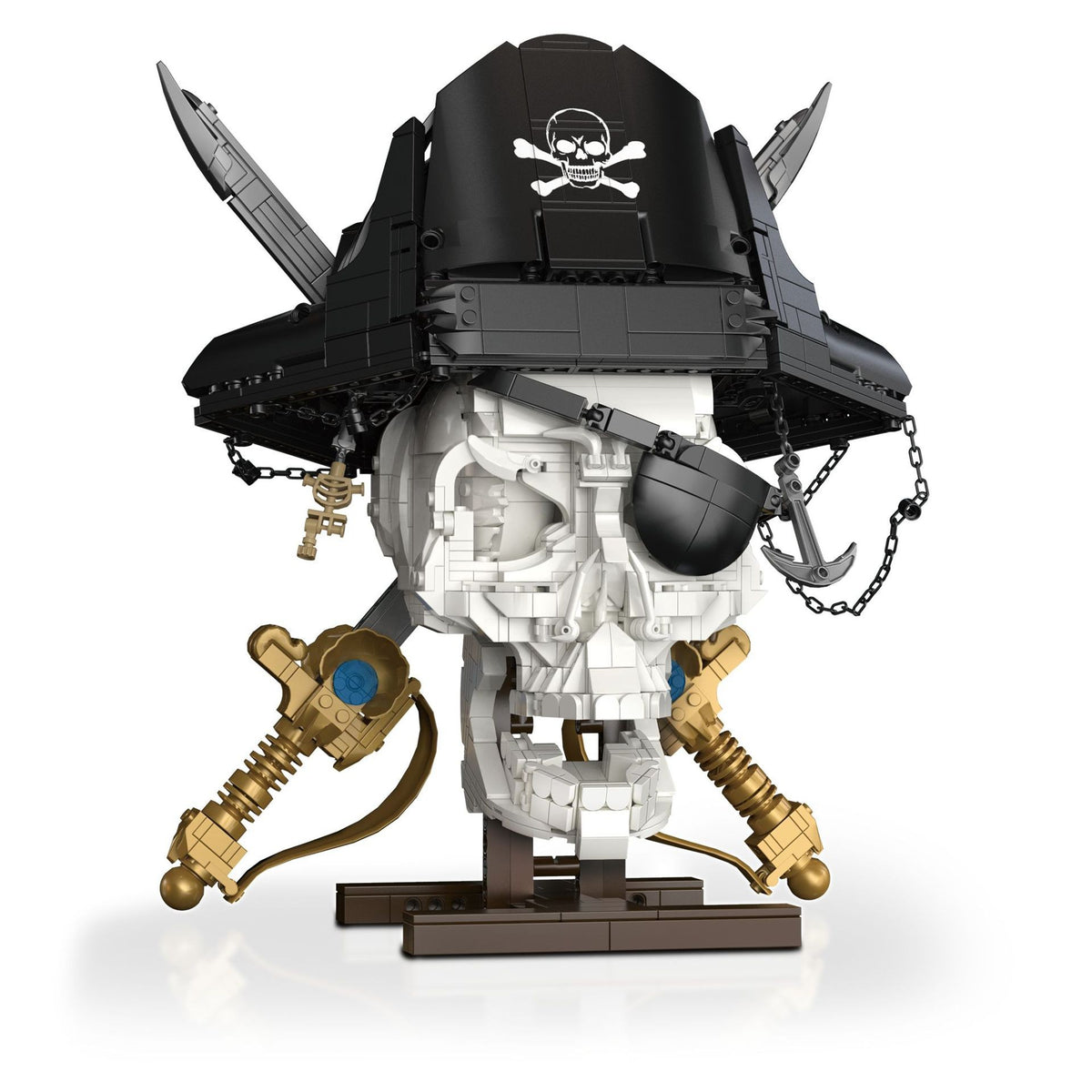 Pirate Skull – Kqiboxxr KQ301 building set – assembled pirate skull with hat and sabres