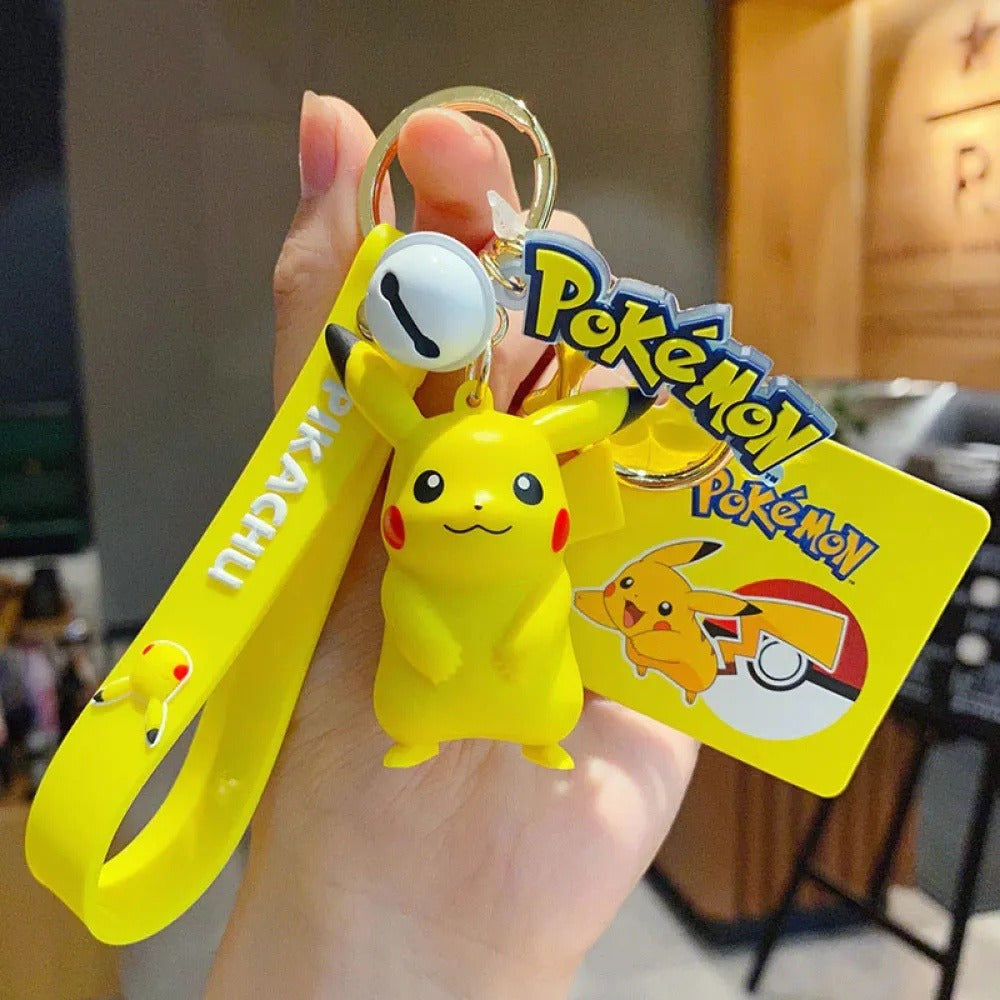 Pikachu – Langbowang Pokémon keychain with bell – held in hand