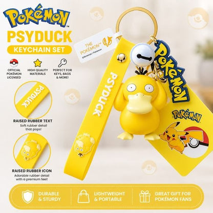 Langbowang Pokémon Psyduck keychain with bell & strap – packaging