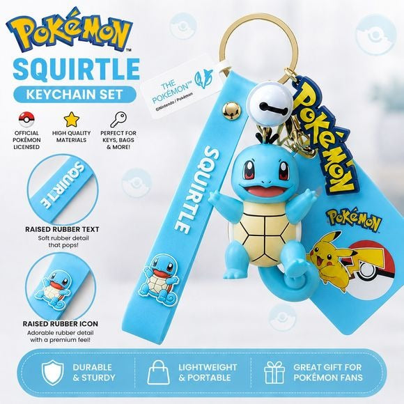 Langbowang Pokémon Squirtle keychain with bell & strap – packaging