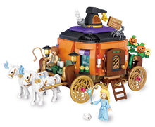Halloween Pumpkin Carriage – LOZ 1134 building set – assembled pumpkin carriage with horses