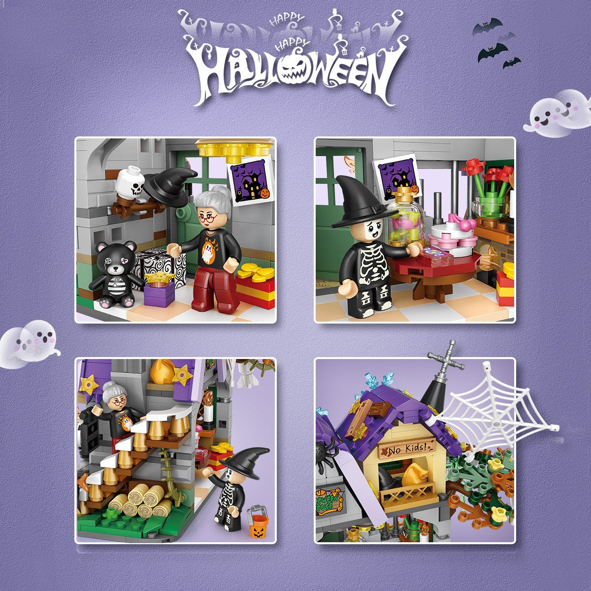 Halloween House – LOZ 1233 mini block set – interior details