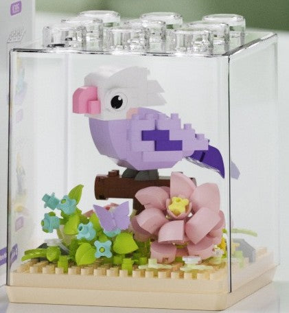 Cockatiel – MEKANSM K396 micro block set – assembled cockatiel in the clear dust cover