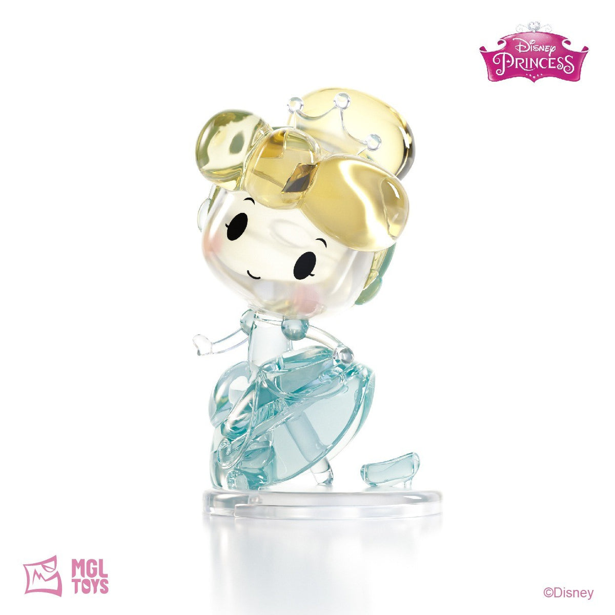 Cinderella – MGL Toys Disney Princess crystal building block figure – assembled Cinderella on a clear display base