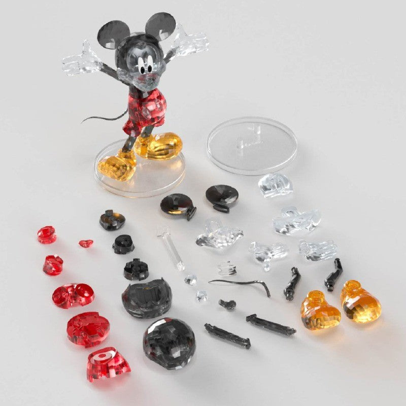 Mickey Mouse – MGL Toys Disney crystal building block figure – transparent parts and clear display base laid out