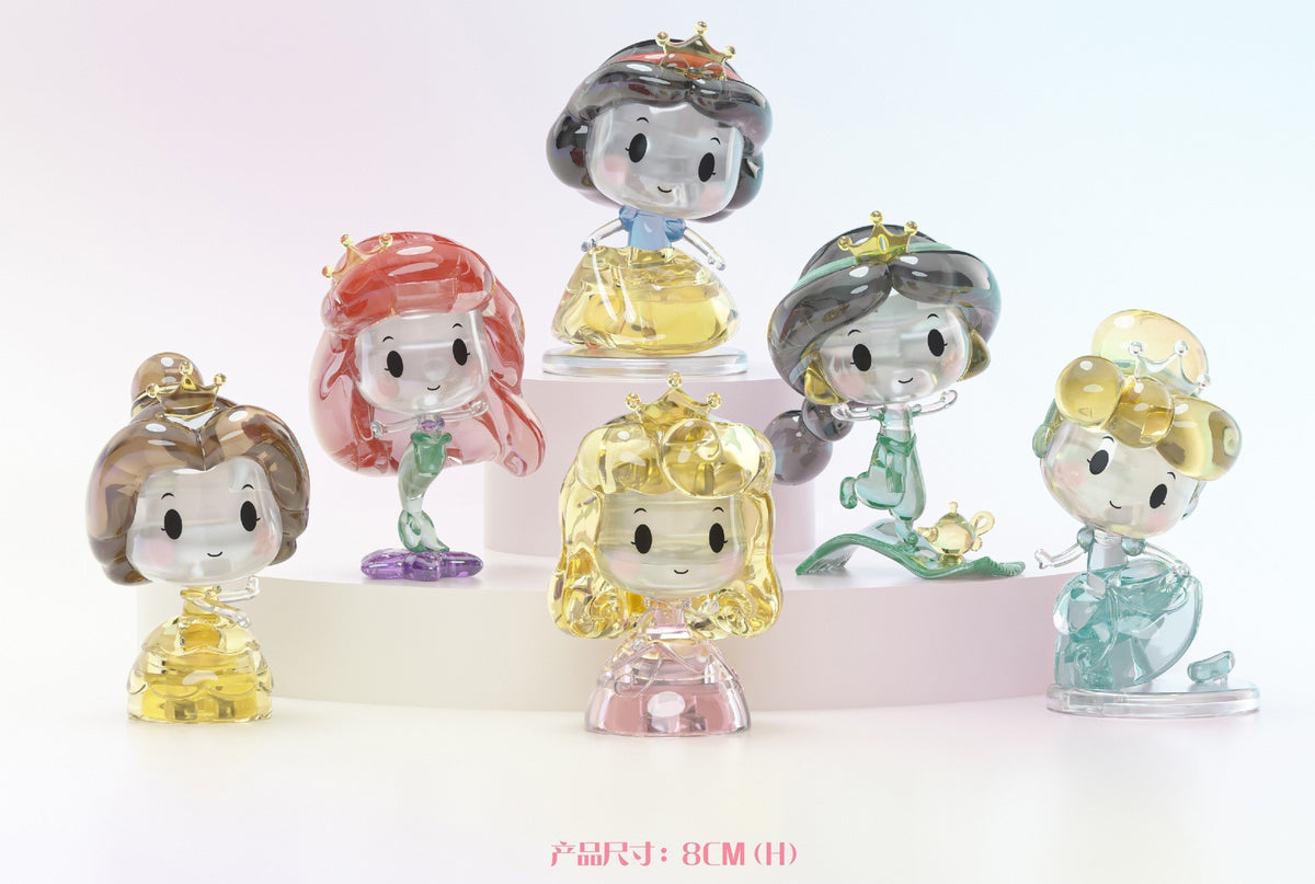 MGL Toys Disney Princess crystal series – all six princess figures, approx. 8 cm tall