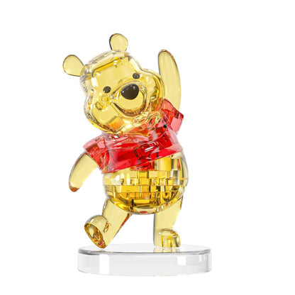 Winnie the Pooh – MGL Toys Disney crystal building block figure – assembled Pooh on a clear round display base