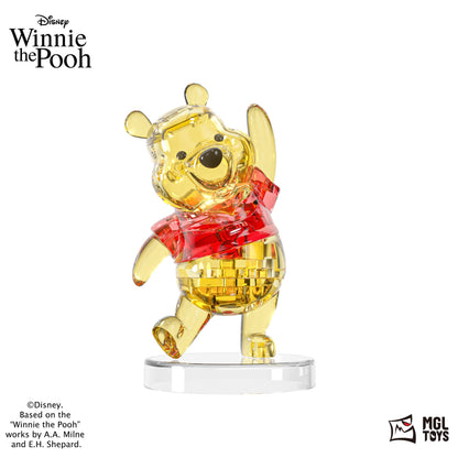 Winnie the Pooh – MGL Toys Disney crystal building block figure – official render with the Winnie the Pooh logo