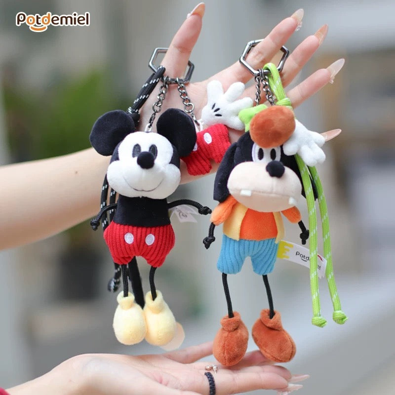 Potdemiel Mickey Mouse Cute and Soft plush keychain – held in hand next to the Goofy version (sold separately)