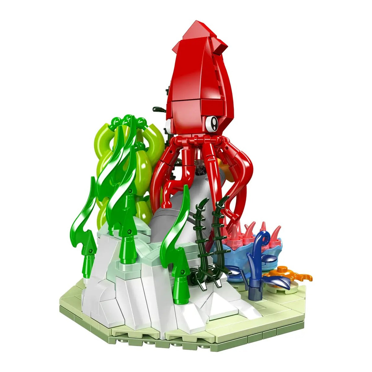 Squid – Mould King 10174 building set – assembled squid on its reef base